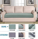 H.VERSAILTEX Super Stretch Individual Seat Cushion Covers Sofa Covers Couch Cushion Covers Slipcover Sets Thick Jacquard Textured Twill Fabric (1 Piece Sofa Cushion Cover, Sage) by CozyNest Decor