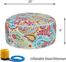 FUNHOME Inflatable Outdoor Ottoman with Air Pump,20"x9" Portable Patio Pouf,Water Resistant,Fade-Resistant,Round Blow Up Footrest Stools for Home Garden Camping Travel(Phoenix) by CozyNest Decor