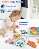 Wooden Animal Puzzles for Toddlers 1-3,Wood Puzzles Ages 2-4, Toys for 2 3 Years Old Girls Boys,Montessori Toddler Toys 2-3 Preschool Learning Educational Gifts by TinyTreasures Baby Boutique