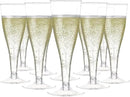 Prestee 100 Pack Clear Plastic Champagne Flutes - 4.5 oz Durable Disposable Champagne Glasses for Parties, Weddings, Toasting and Large Celebrations - Elegant Wine Glasses Stemware for Easy Cleanup by CozyNest Decor