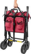 Amazon Basics Collapsible Folding Heavy Duty Utility Wagon for Outdoor Sports, 265 pounds Weight Capacity, Camping, Garden, and Shopping, 27.6 x 40.9 x 20 inches, Red by GreenHaven Gardens