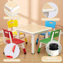 FUNLIO Kids Table and 4 Chairs Set for Ages 3-8, Height Adjustable Toddler Table and Chair Set, Easy to Wipe Arts & Crafts Table, for Classrooms/Homes/Daycares, CPC & CE Approved(5 pcs set)-Multicolor by CozyNest Decor