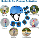 KAMUGO Kids Bike Helmet, Toddler Helmet for Ages 2-8 Boys Girls with Sports Protective Gear Set Knee Elbow Wrist Pads for Skateboard Cycling Scooter Rollerblading by TinyTreasures Baby Boutique