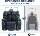2PCS Oversized Recliner Chair, 360° Swivel Rocker Recliner for Big Man, Extra Wide Manual Recliner, Overstuffed Soft Rocking Sofa Chair for Living Room(Grey) by CozyNest Decor