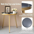 AOJEZOR Side Table: End Table for Indoor Use - Round Side Tables for Small Spaces - Grey Top 3 Legged Gold by CozyNest Decor