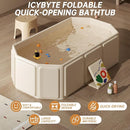 Baby Foldable Kids Bathtub for Infants to Toddler with Non-Slip Base,Easy Storage,Perfect for Small Spaces,White by TinyTreasures Baby Boutique