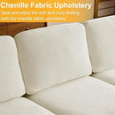 Karl home U-Shape Sectional Sofa Couch 111" Modern 4-Seat Sofa with Chaises Chenille Fabric Upholstered Covertible Couch with Wood Grain Legs for Living Room, Reception Room, Apartment, Beige by CozyNest Decor
