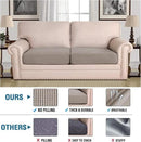 H.VERSAILTEX Super Stretch Individual Seat Sofa Covers Couch Slipcover Sets Thick Jacquard Textured Twill Fabric (2 Piece Large Sofa Cushion Covers, Taupe) by CozyNest Decor