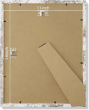 Vittanly 11x14 Picture Frames Set of 9, Shatter Resistant Plexiglass, Display 8x10 Pictures with Mat or 11x14 without Mat, Photo Frames for Wall or Tabletop, Engineered Wood, Distressed White by CozyNest Decor