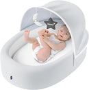Premium Portable Baby Lounger Nest – Foldable Travel Bassinet for Newborn & Infant with Mesh Canopy, 2 Toys, Waterproof Mattress & Removable Cover – Cream by TinyTreasures Baby Boutique