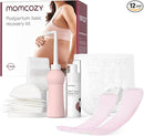 Momcozy Postpartum Recovery Essentials Kit, Labor Delivery Mom Care Kit, Self-Absorbent Disposable Underwear Nipple Nursing Pads Upside Down Peri Bottle Cold Pads Cooling Foam Canvas Bag Set by TinyTreasures Baby Boutique