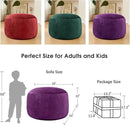 Bean Bag Chairs for Adults - Memory Foam Furniture BeanBag Chair - Kids/Teens Sofa with Soft Micro Fiber Cover - Round Fluffy Couch for Living Room Bedroom College Dorm - 3 ft, Purple by CozyNest Decor