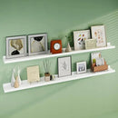 Floating Picture Ledge Shelves 72 Inch Solid Oak Wood Set of 2, Rustic Wall Storage Shelves with Lip, Kids Bookshelf, Photo & Picture Ledge Shelves for Bedroom, Living Room, Kitchen by CozyNest Decor