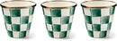 MACKENZIE-CHILDS Enamel Herb Pots, Small Plant Pots for Herbs or Flowers, Set of 3, Green-and-White Emerald Check by CozyNest Decor