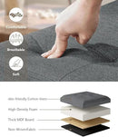 Storage Ottoman Bench, Folding Ottoman Foot Rest, 15 x 43 x 15 Inches, End of Bed Bench, Storage Chest, for Living Room, Bedroom, Hallway, Entryway, Holds up to 700 lb,Dark Gray by CozyNest Decor