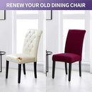 Joccun Chair Covers for Dining Room Set of 2,Dining Chair Slipcovers Stretch Dining Room Chair Covers Seat Protector,Washable Parsons Chair Cover for Home,Hotel(Wine Red,2 Pack) by CozyNest Decor