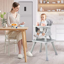 HONEY JOY 8 in 1 Baby High Chair, Convertible Highchair for Babies and Toddlers/Table and Chair Set/Building Block Table/Booster Seat/Stool/Toddler Chair with Safety Harness (Gray) by TinyTreasures Baby Boutique