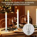 8 Pack Christmas Window Candles, Battery Operated with Timer Remote, LED with Candle Holders Suction Cups, Flickering for Christmas Decorations, Silver by GreenHaven Gardens