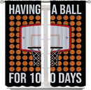 Basketball Blackout Curtains for Boy Girl Room Darkening Decor,Sports Themed Hoop and Many Basketballs Bedroom Living Room Home Rod Pocket Thermal Insulated Window Curtain/Drapes Panel,42x45 Inch… by TinyTreasures Baby Boutique