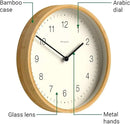 NEWGATE® Bali Wall Clock | Scandi Inspired Bamboo Clock | 12 inch | Modern Minimalist Design for Kitchen, Living Room or Office by CozyNest Decor