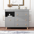 Baby Dresser Changing Table with Drawers,Shelf,Hidden Laundry Basket Storage,2 in 1 Nursery Dresser Chest for Infants, Baby Diaper Changing Station for Daycare,Bedroom,Grey by TinyTreasures Baby Boutique