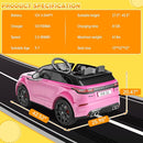 Hetoy Kids Ride On Car with Remote, Licensed Land Rover Kids Electric Car, Ride On Toys for Kids 3-8 with Mp3 Player, Rocking, Pull Rod, Pink by TinyTreasures Baby Boutique