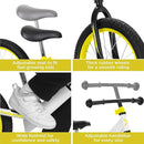 Balance Bike: for Big Kids Aged 4, 5, 6, 7, 8 and 9 Years Old - No Pedal Sport Training Bicycle | 16inch Wheel by TinyTreasures Baby Boutique