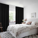 XWZO Blackout Curtains for Bedroom 63 inch Length Room Darkening Thermal Insulated Rod Pocket Curtains for Living Room with Tiebacks,Black,W42 x L63,Set of 2 by TinyTreasures Baby Boutique