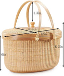 Nantucket style basket Picnic Basket rattan Handmade Products woven Sewing storage basket Two swing handles Tote Bag For Women by GreenHaven Gardens