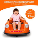 12V Bumper Car for Toddlers, Electric Toy Ride on Battery Car with Kids W/Parent Remote Control, 2-Speed, 360 Degree Spin, Music & LED Lights for Kids, Orange by TinyTreasures Baby Boutique