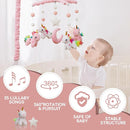 Baby Crib Mobile - Unicorn Crib Mobile for Girls with 25 Inches Mobile Arm and 35 Lullabies Musical Box, 3 Modes Digital, Volume Control, Essential Gift for Infant Bedroom Hanging Decor by TinyTreasures Baby Boutique