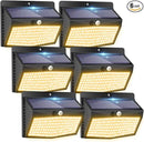 Peasur [138 LED/6 Packs] Solar Outdoor Motion Sensor Lights with 3 Lighting Modes Wireless Wall Waterproof Security Powered for Garden Fence Yard Deck Garage, Warm White by GreenHaven Gardens