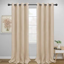 Easy-Going Blackout Curtains for Bedroom, Solid Thermal Insulated Grommet and Noise Reduction Window Drapes, Room Darkening Curtains for Living Room, 2 Panels (52x96 in,Beige) by CozyNest Decor