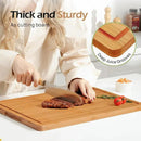 Extra Large Bamboo Cutting Board for Kitchen - 18 Inch Wood XL Cutting Boards with Juice Groove and Handles, Wooden Chopping Board for Meat, Cheese, Fruit & Vegetables (Pre Oiled, Brown) by CozyNest Decor