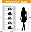 Bookshelf, 5 Tier Bookshelf with Adjustable Shelves, 69" H Tall Bookcase, Metal Bookshelves and Heavy Duty Bookcases for Living Rooms, Home Offices, Library, 10 Minutes Assemble by CozyNest Decor