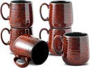 Hasense Coffee Mugs 8 oz, Ceramic Small Espresso Cups Set of 6, Mini Cups with Handle for Coffee, Tea and Cocoa, Modern Mugs for Mother's Day Gift, Dishwasher & Microwave Safe, Red by CozyNest Decor