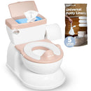 Real Feel 2-in-1 Potty with Wipes Storage, Flushing Sounds & Disposable Liners - Realistic Toilet - Easy to Clean & Assemble - Jool Baby (Pink) by TinyTreasures Baby Boutique