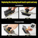 Grill Brush and Scraper, Dual Grip Design,Extra Strong BBQ Cleaner Accessories,Safe Nylon Bristles Barbecue Triple Scrubbers Cleaning Brush for Cast Iron Grates/Porcelain/Charcoal Grill by GreenHaven Gardens