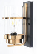 Black and Gold Sconces,Small Bathroom Wall Sconces,Modern Gold Sconces,Single Vanity Light(Bulbs not Included) by CozyNest Decor