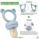 Silicone Baby Fruit Food Feeder & Mini Freezer Nibble Tray, Breastmilk Popsicle Molds for Baby Teething Relief, BPA Free Silicone Teething Toys Feeder for Safe Infant Self Feeding, Extra Food Pouches by TinyTreasures Baby Boutique