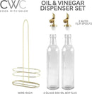 COOK WITH COLOR Glass Olive Oil Dispenser Bottle - 2 Pack, 17 oz Cruet - Elegant Carafe Decanter with Spout for Kitchen, Suitable for Vinegar, Coffee Syrups & Other Liquids by CozyNest Decor