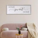Home Sweet Home Sign Wall Decor 40"x15" Above Bed Living Room Large Wooden Framed Family Plaques Art (White) by CozyNest Decor