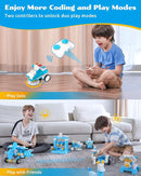 WhalesBot A7 36-in-1 Kids Coding & RC Robot Kit, 160+ Piece Educational Building Set with Sensors & 2 Controllers & Motors, Interactive Storytelling & Play Cards, Toy Gift for Boys & Girls Ages 3-8 by TinyTreasures Baby Boutique