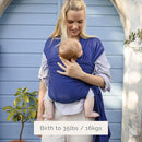 Boba Baby Wrap Carrier – Original Baby Sling Carrier for Newborns (7–35 lbs), Soft, Secure, Hands-Free & Ergonomic, Ideal for Comfortable Bonding, New Parents (Serenity Dark Blue) by TinyTreasures Baby Boutique