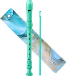 Soprano Recorder for Kids Beginners, German Fingering, C Key, 3 Piece with Cleaning Rod, Bag, Fingering Chart (Green)… by TinyTreasures Baby Boutique