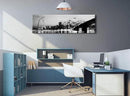 DJSYLIFE Panoramic St. Louis Skyline Wall Art Cityscape Picture Black and White Canvas Print Night View Urban Landscape Modern Artwork Office Bedroom Decor Framed and Ready to Hang 13.8"x47.3" by CozyNest Decor