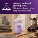 Philips Avent Natural Baby Bottles with Natural Response Nipples (Medium Flow, Flow 3), 9oz, Purple, 4-Pack, SCY903/34 by TinyTreasures Baby Boutique