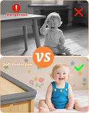 Edge Corner Protector Baby Proofing, 6.56FT 0.6'' Thicken L-Shape Furniture Fireplace Safety Bumper Guard with 6 Corners, Pre-Taped, Soft NBR Rubber Foam, Table Edge Protector for Baby (Grey) by TinyTreasures Baby Boutique