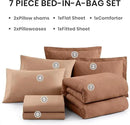 Monbix King Size Comforter Set, Autumn Leaf King Bedding Set Reversible, King Comforter Set 7 Pieces, Cationic Dyeing Bed in a Bag with Comforter, Sheets, Pillowcases & Shams by CozyNest Decor