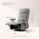 Nursery Swivel Glider Recliner Chair with Adjustable Armrests & Headrest, Rocking Chair Nursery with Removable Cover for Breastfeeding, FSC & Oeko-TEX Certified, Grey by TinyTreasures Baby Boutique
